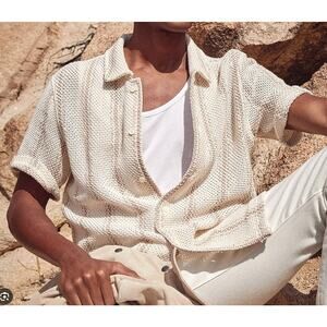 Todd Snyder Shirt Small Open Knit Cabana Polo Striped Multi Luxury Resort Preppy